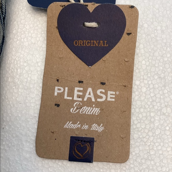 PLEASE small slim fit mid rise embroidered & distressed jeans raw hems Italy NWT - Picture 7 of 15